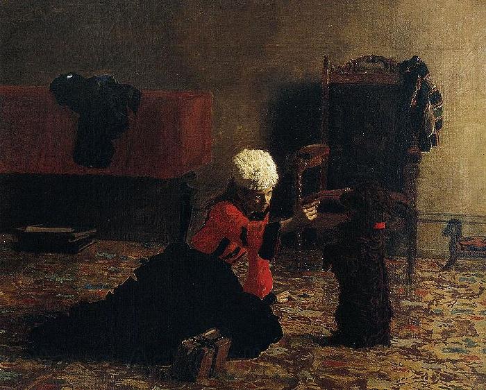 Thomas Eakins Elizabeth Crowell with a Dog Norge oil painting art